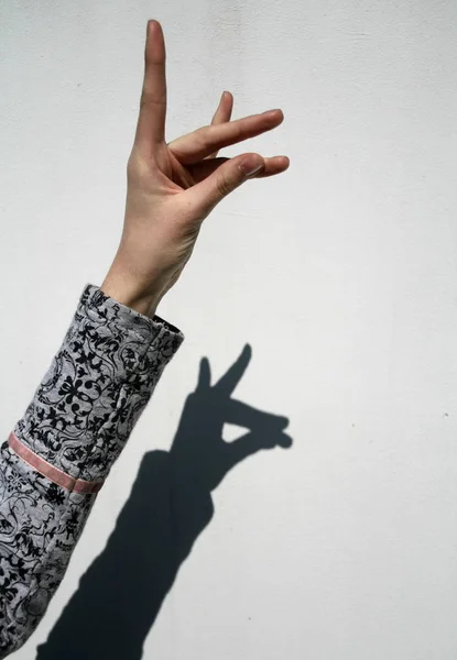 Χέρι Ενός Άνδρα Που Δείχνει Μια Χειρονομία Των Δακτύλων — Φωτογραφία Αρχείου