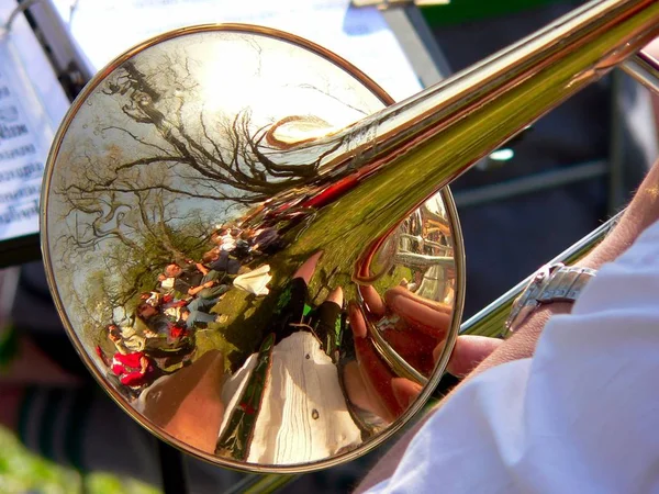 Man Trombone — Stock Photo, Image