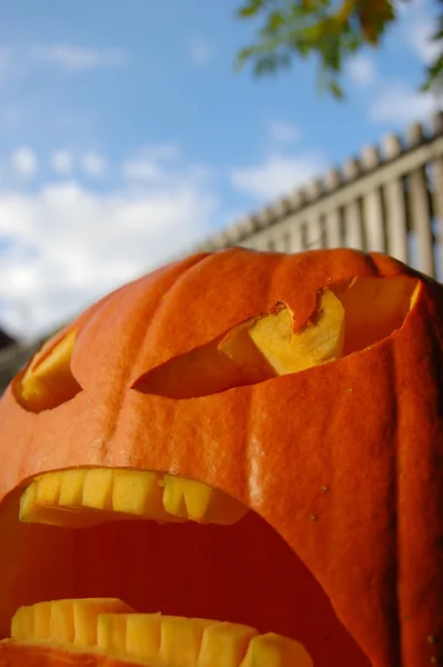 Citrouille Halloween Dans Rue — Photo