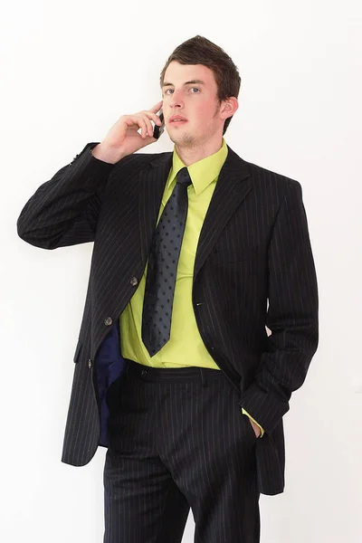 Empresário Telefonando Com Telefone Celular — Fotografia de Stock
