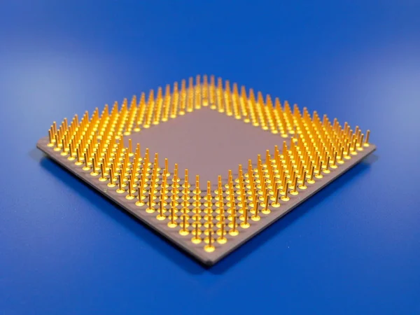 Chip Processador Fundo Azul — Fotografia de Stock
