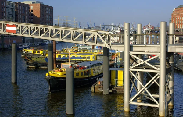 Barges Port Hamburg — Stock Photo, Image