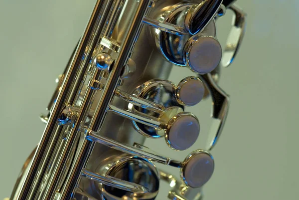 Close Saxofone Instrumento Musical — Fotografia de Stock