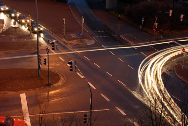 Verkehrsstraße Der Nacht — Stockfoto