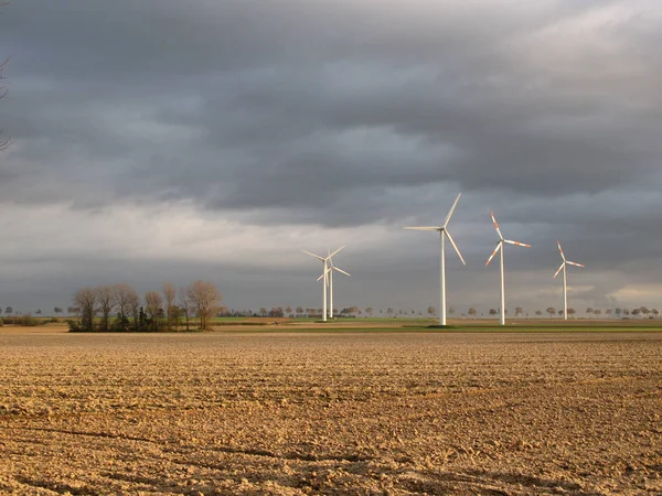 Industria Las Turbinas Eólicas Energía Renovable —  Fotos de Stock