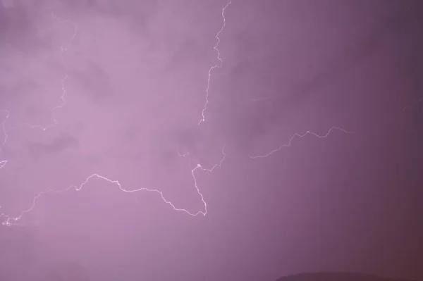 Een Onweersbui Ook Bekend Als Een Elektrische Storm Een Bliksemstorm — Stockfoto