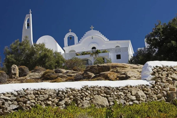 Kerk Mykonos Kalafatis — Stockfoto