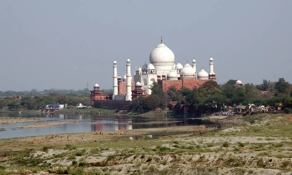 Agra Hindistan Ünlü Taj Mahal Türbesi — Stok fotoğraf