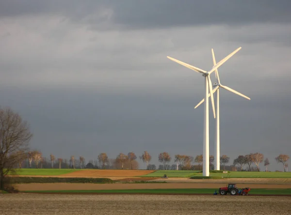 Industria Las Turbinas Eólicas Energía Renovable — Foto de Stock