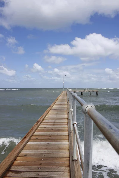 Houten Pier Zee — Stockfoto