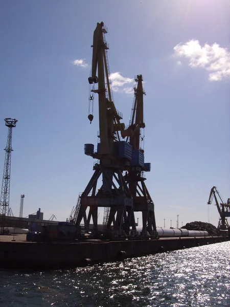Scenic View Industrial Harbor Cranes — Stock Photo, Image