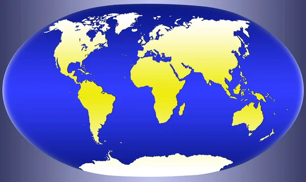 Mapa Del Mundo Sobre Fondo Azul — Foto de Stock