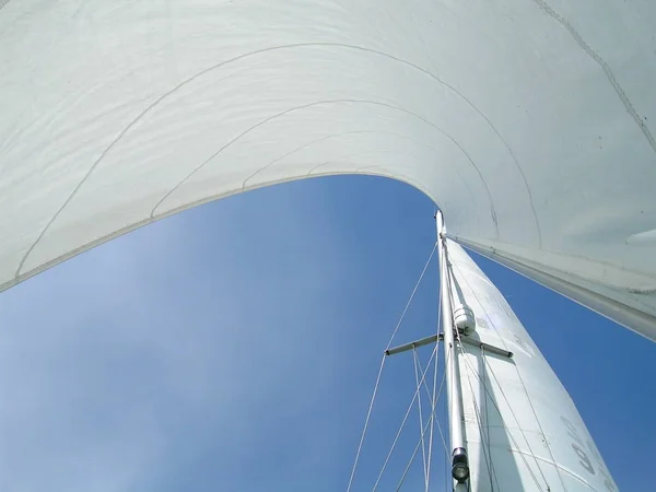 Vista Panorâmica Dos Detalhes Barco Vela — Fotografia de Stock