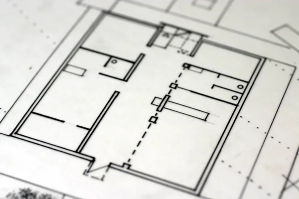 Dessin Technique Plan Étage — Photo