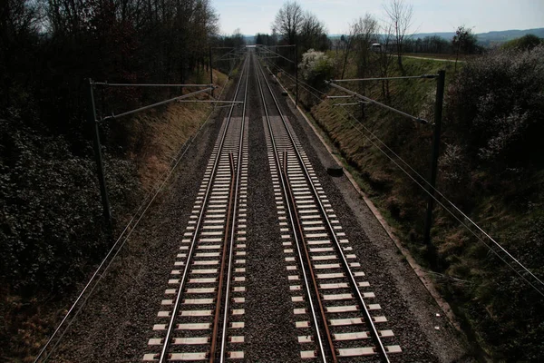 Järnvägsspår Järnvägsväg — Stockfoto