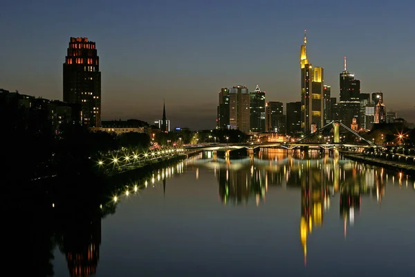 Frankfurt Central German City River Main Major Financial Hub Home — Stock Photo, Image
