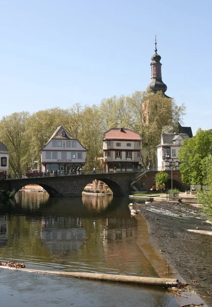 Punkt Orientacyjny Miasta Złego Kreuznach Który Leży Podnóża Kauzenburga Domy — Zdjęcie stockowe