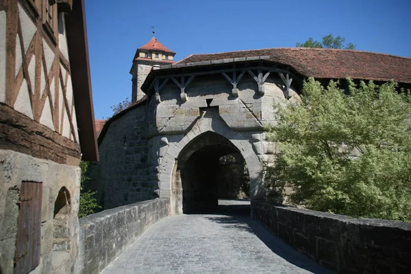 Malebný Pohled Krásnou Středověkou Architekturu — Stock fotografie