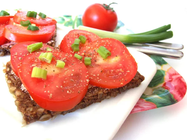 Weiß Gebackene Brotscheiben — Stockfoto