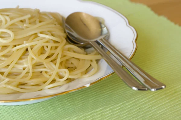 Espaguete Cozinha Italiana Tradicional — Fotografia de Stock