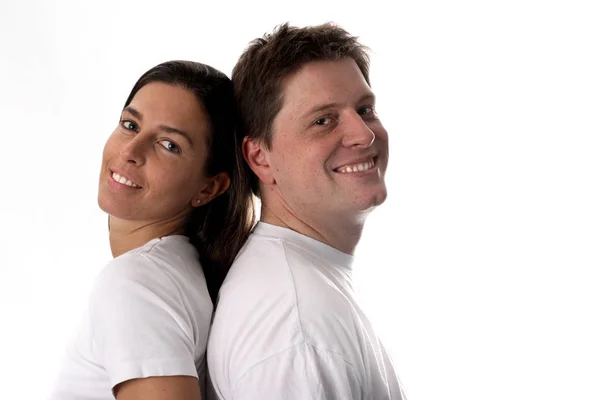 Portrait Happy Young Couple Smiling — Stock Photo, Image