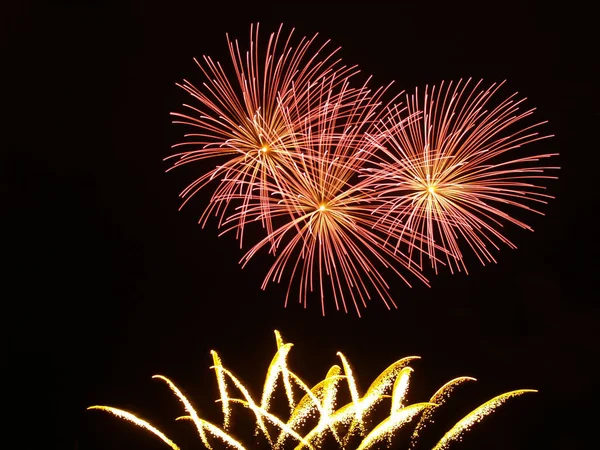 Ünnepi Tűzijáték Robbanás Éjszakai Égen Ünneplés — Stock Fotó
