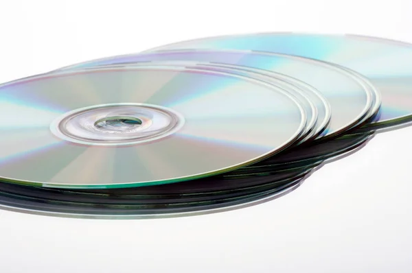 Dvd Disk Isolated White Background Reflection Stock Image