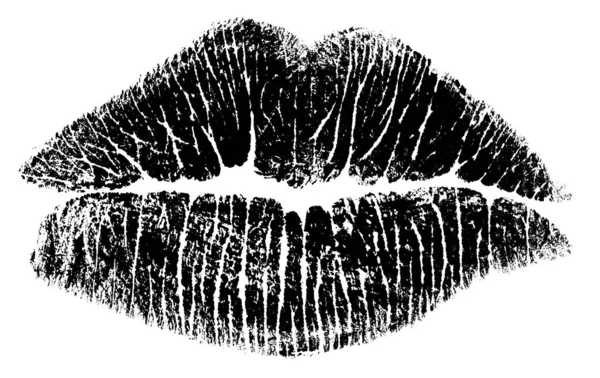Beijo Lábios Bitmap Apenas Preto Branco — Fotografia de Stock