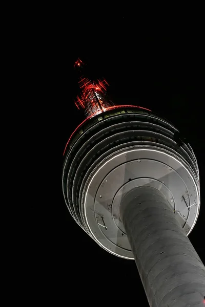 Noche Tiro Stuttgart Torre Televisión Diagonal — Foto de Stock