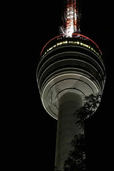 Just Ascending Stuttgart Tower Night — Stock Photo, Image