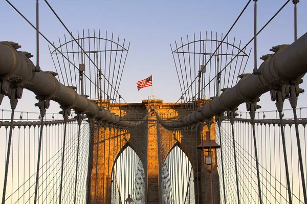 Die Brooklyn Bridge New York Város — Stock Fotó