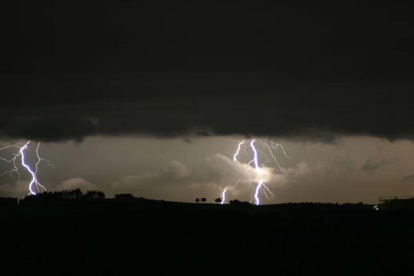 Relámpago Tormenta Fuerte Lluvia —  Fotos de Stock