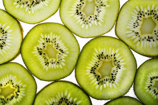 Fette Kiwi Kiwi Freschi Gustosi Frutti Tropicali Verdi — Foto Stock