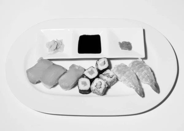 Sushi Even Black White — Stock Photo, Image