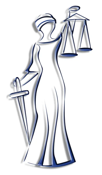 Female Figure Justice Symbols — Stock Photo, Image