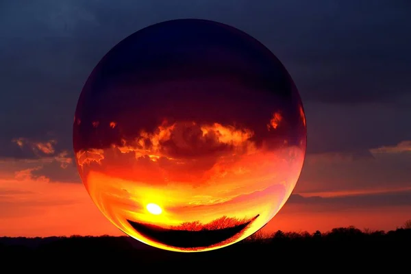 Закат Неба Облаками Солнцем — стоковое фото