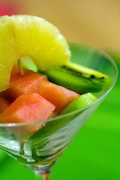 Cocktail Frutas Vidro — Fotografia de Stock