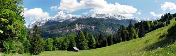 Kilátás Nyílik Hegyekre Svájci Alpokban — Stock Fotó