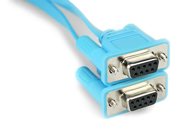 Cable Usb Azul Aislado Sobre Fondo Blanco —  Fotos de Stock