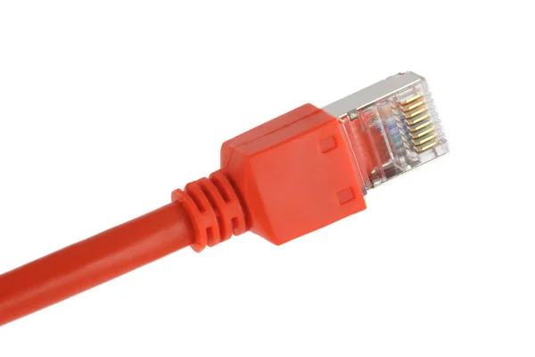 Cable Usb Rojo Aislado Sobre Fondo Blanco — Foto de Stock