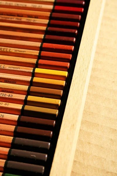 Lápices Colores Equipo Arte Artesanía —  Fotos de Stock