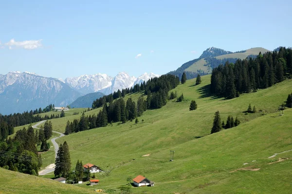 Uitzicht Van Tatzelwurm Boven Kiefersfelden Bavaria Naar Wildere Kaiser Tirol — Stockfoto