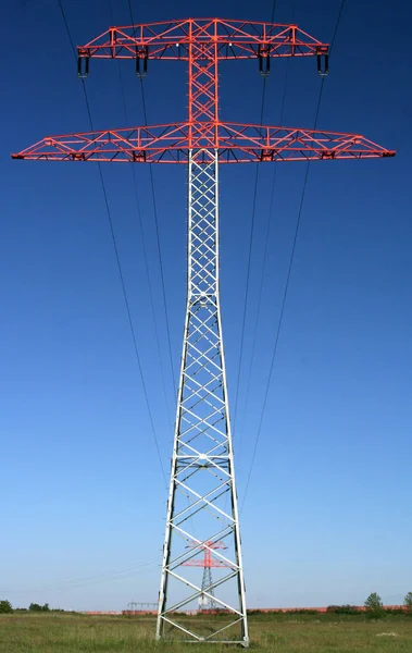 Électricité Poteaux Électriques — Photo