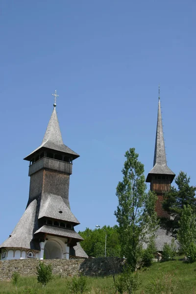 Fából Készült Templom Romániában — Stock Fotó