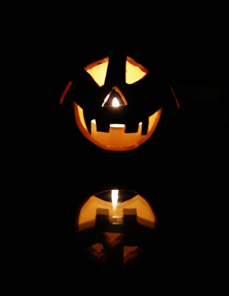 Calabaza Halloween Sobre Fondo Negro — Foto de Stock