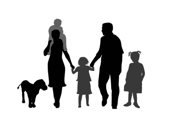Family Silhouette Vector Illustration — Stock Photo, Image