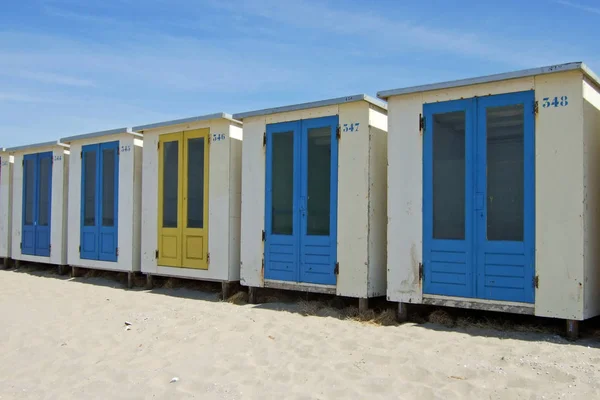 Other Colored Beach Hut Location Bergen See Holland — Stock Photo, Image