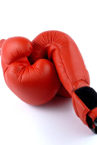 Boxerské Rukavice Izolované Bílém Pozadí — Stock fotografie