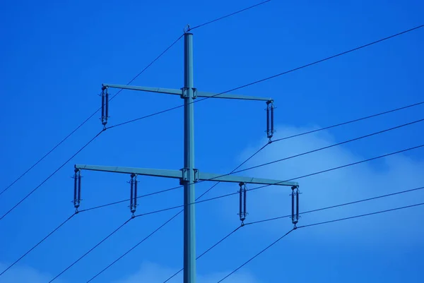 Comunicazione Trasmissione Torre Della Linea Elettrica — Foto Stock