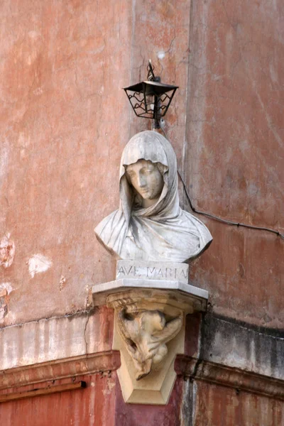 Statue Sainte Coin Maison Rome — Photo